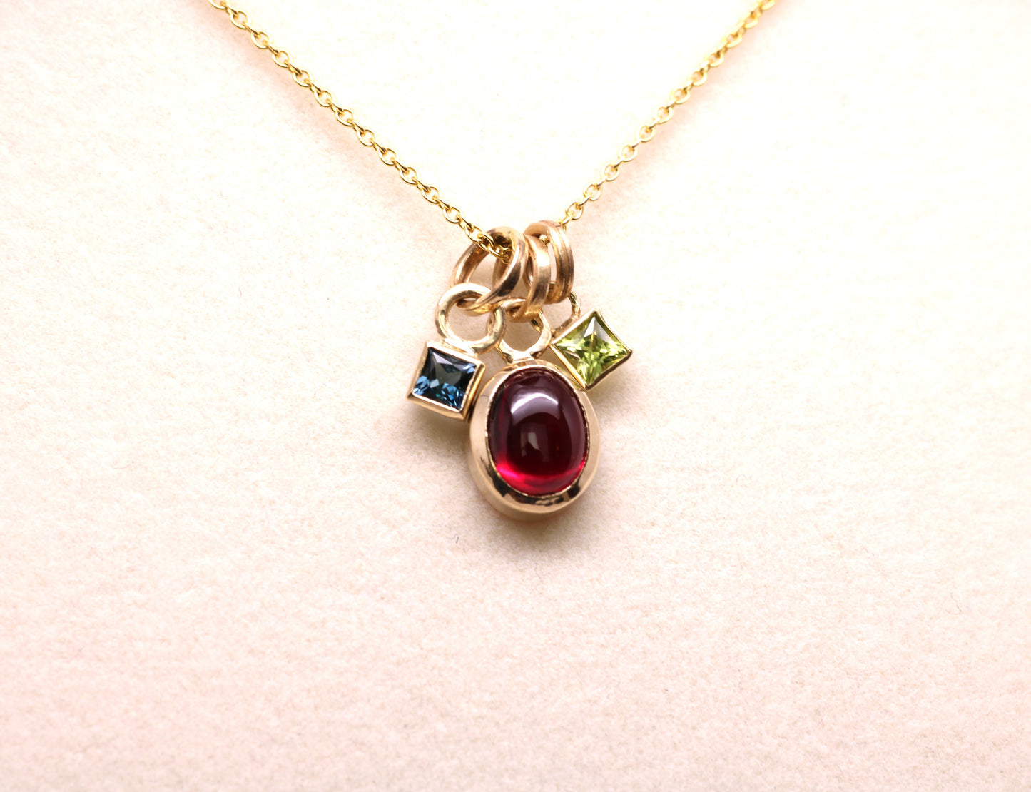 Solid 14k Gold Ruby Necklace